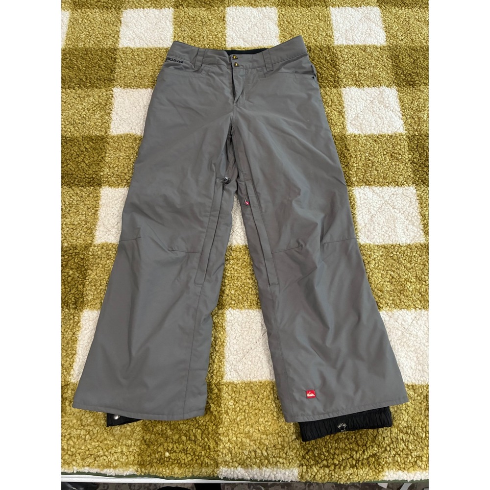 Quiksilver Gray Snowboard Ski Pants Men Large 5000mm Waterproof Insulated Vented